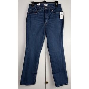 Good American Good Legs Straight Jeans Mid Rise Blue GLS873T Size 10/30 NEW